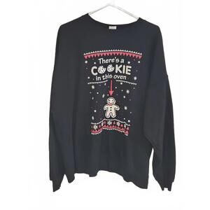Black 'There's a Cookie in This Oven' Christmas Sweatshirt 2XL